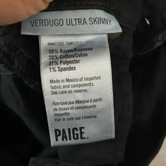PAIGE Womens Size 28 Verdugo Black Ultra Skinny Jeans. No flaws. - Picture 3 of 4